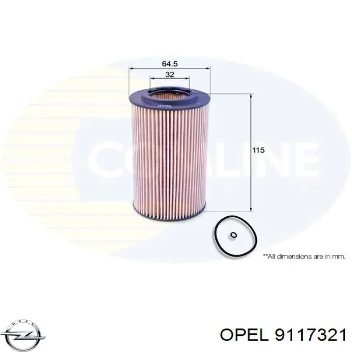 Масляний фільтр 9117321 Opel