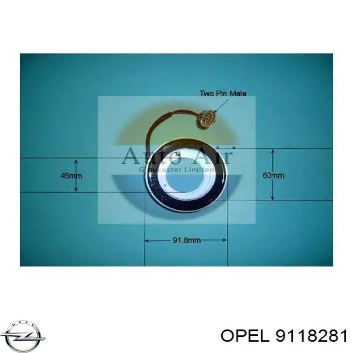 9118281 Opel муфта компресора кондиціонера