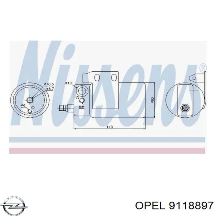 9118897 Opel радіатор кондиціонера