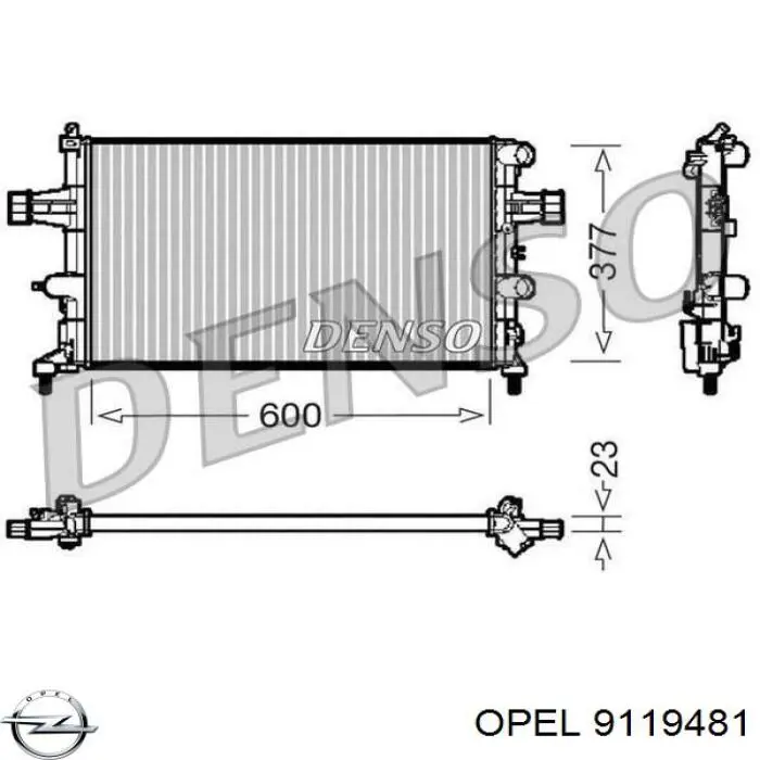 Купити 9119481 Opel Радіатор двигуна