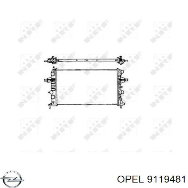 Радіатор охолодження двигуна 9119481 Opel