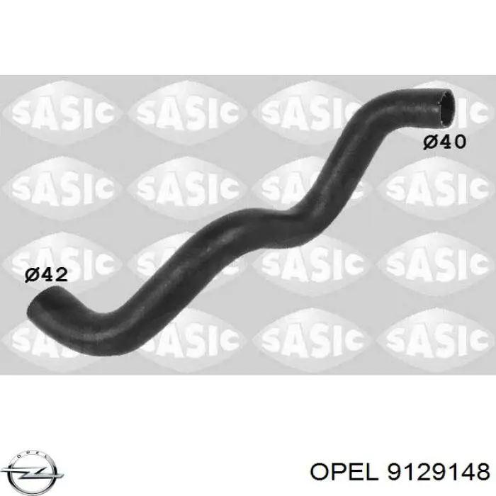 9129148 Opel шланг/патрубок інтеркулера, лівий