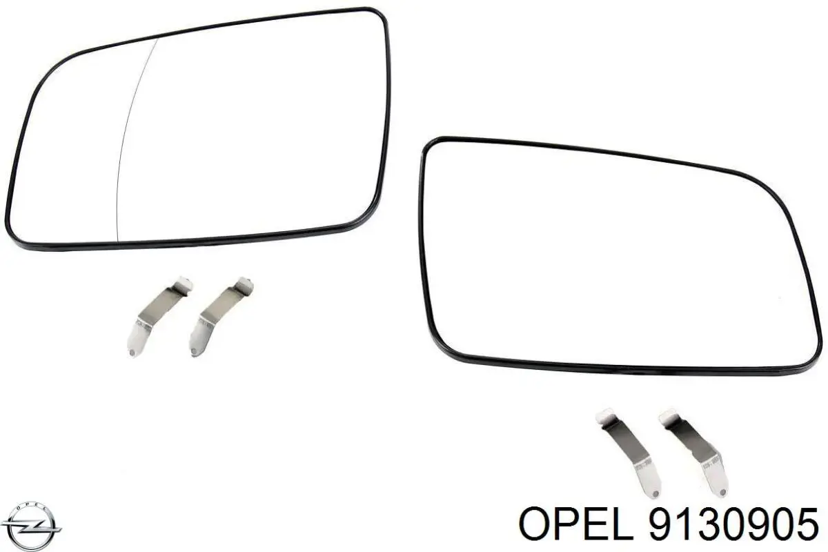 Купити 9130905 Opel Дзеркальний елемент дзеркала заднього виду, лівого
