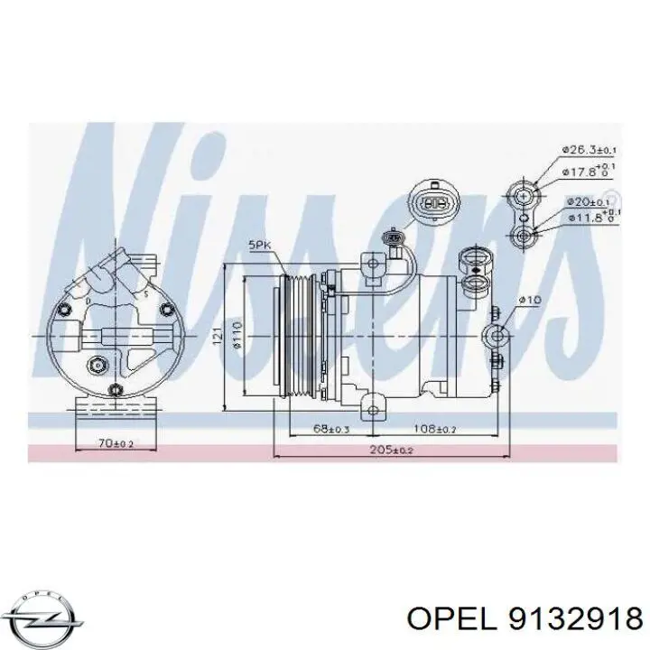 Купити 9132918 Opel Компресор кліматичної установки