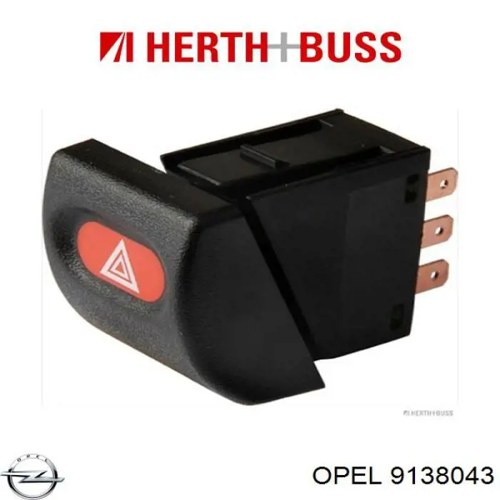 Купити 9138043 Opel Кнопка включення аварійного сигналу
