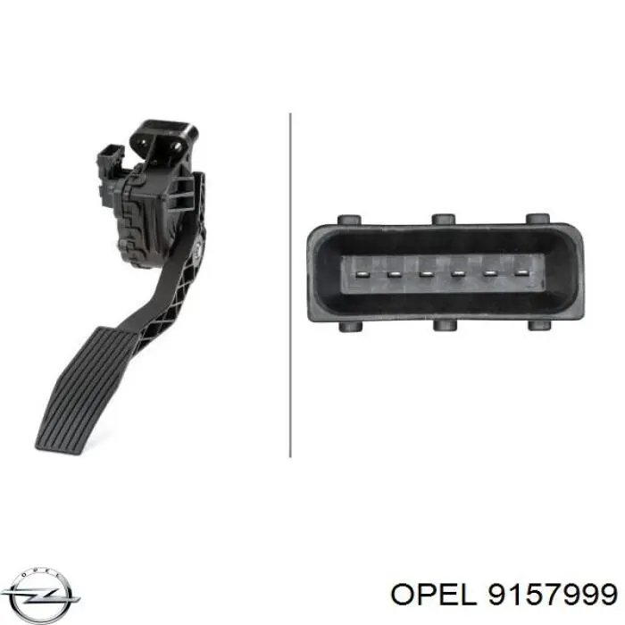 0848005 Opel педаль газу (акселератора)