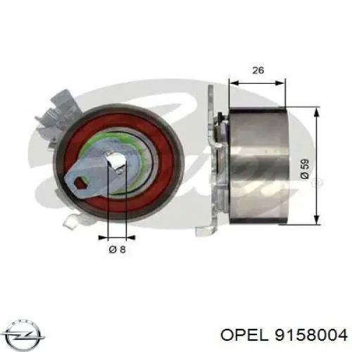 9158004 Opel ролик натягувача ременя грм