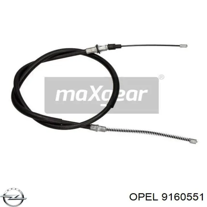 Трос ручного гальма задній, правий/лівий Opel 9160551 ціна, від 7.82 USD