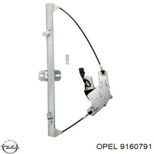 9160791 Opel Механізм склопідіймача дверей передніх, правих