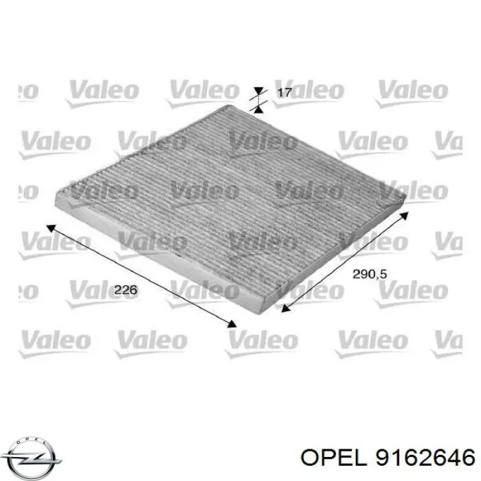 Купити 9162646 Opel Фільтр салону вугільний