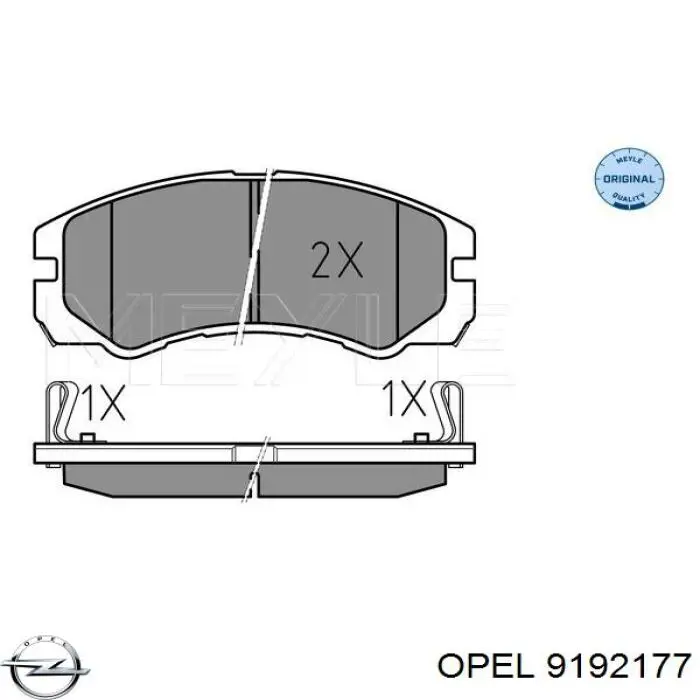 Передні тормозні колодки 9192177 Opel