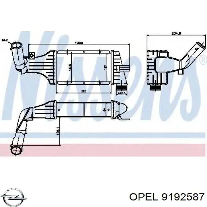 Система охолодження наддувочного повітря Opel 9192587 ціна, від 55.74 USD