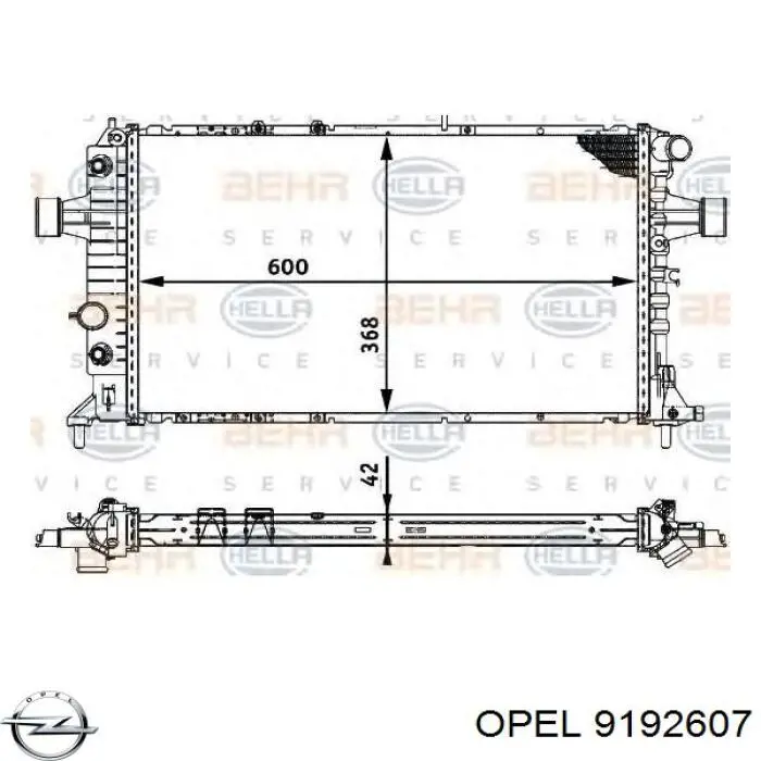 Купити 9192607 Opel Радіатор двигуна