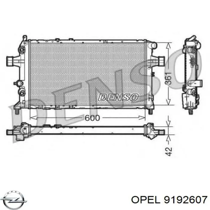 9192607 Opel Радіатор охолодження двигуна
