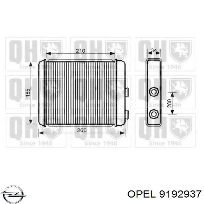 Радіатор пічки (обігрівача) Opel 9192937 ціна, від 24.35 USD