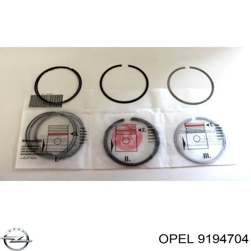 Купити 9194704 Opel Кільця поршневі на 1 циліндр, STD.