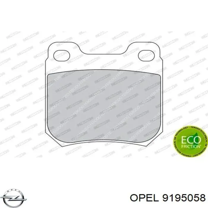 Задні гальмівні колодки Opel 9195058 ціна, від 19.48 USD