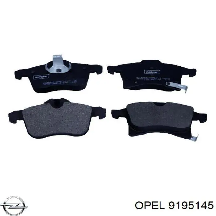 Передні тормозні колодки 9195145 Opel