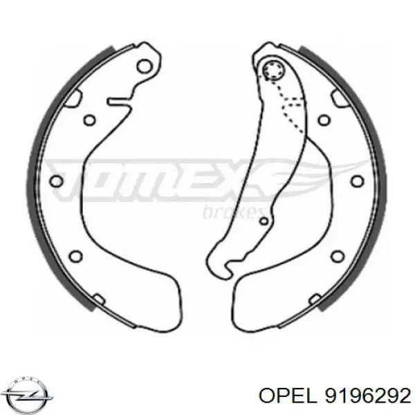 Купити 9196292 Opel Колодки гальмові задні, барабанні