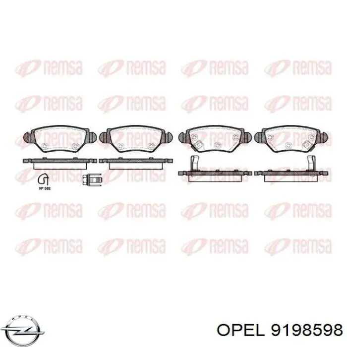 Задні гальмівні колодки Opel 9198598 ціна, від 14.25 USD