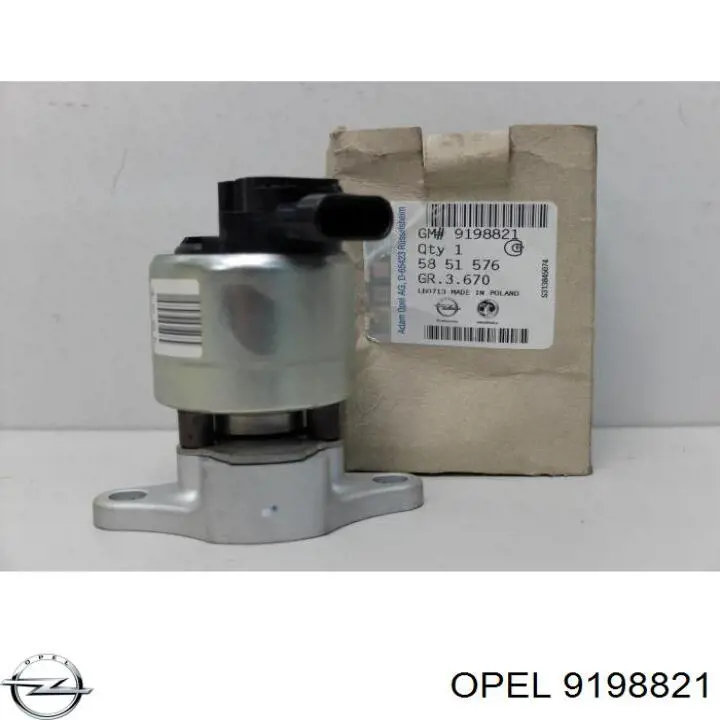 9198821 Opel Клапан рециркуляції відпрацьованих газів EGR