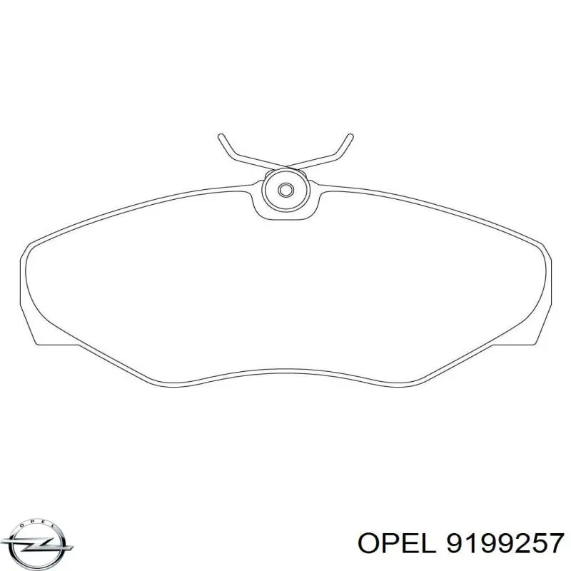 Колодки гальмівні передні, дискові 9199257 Opel