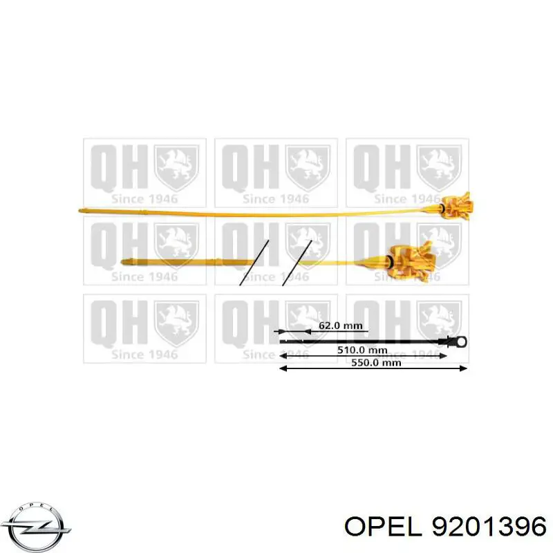 9201396 Opel щуп-індикатор рівня масла в двигуні