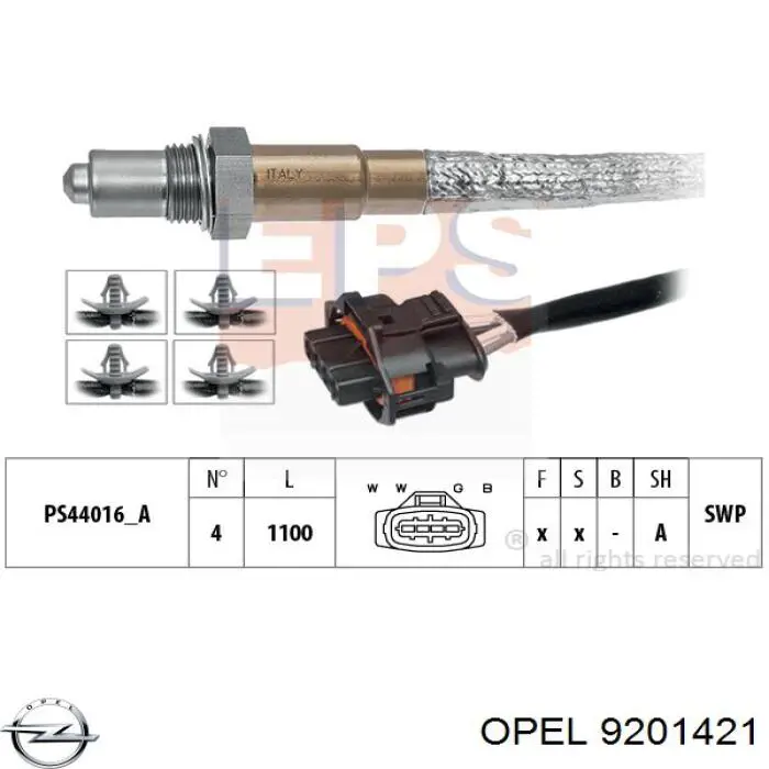 Лямбдазонд, датчик кисню до каталізатора 9201421 Opel