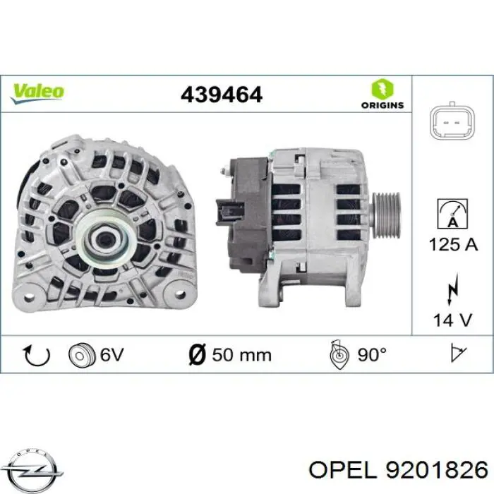 9201826 Opel генератор