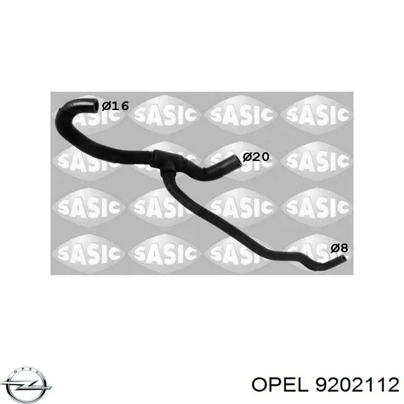 Купити 9202112 Opel Шланг/патрубок радіатора охолодження, верхній