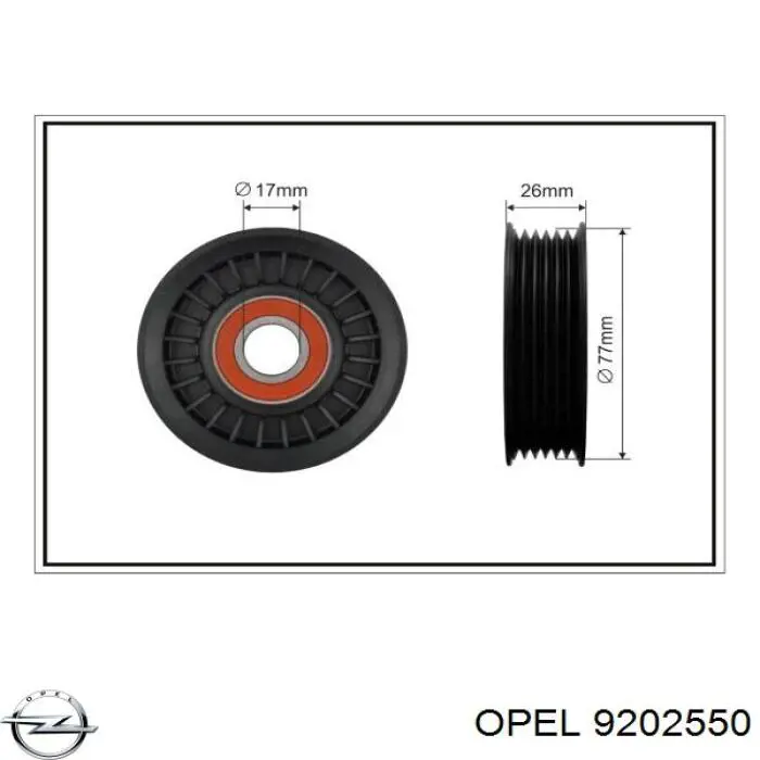 Натягувач приводного ременя Opel 9202550 ціна, від 47.46 USD