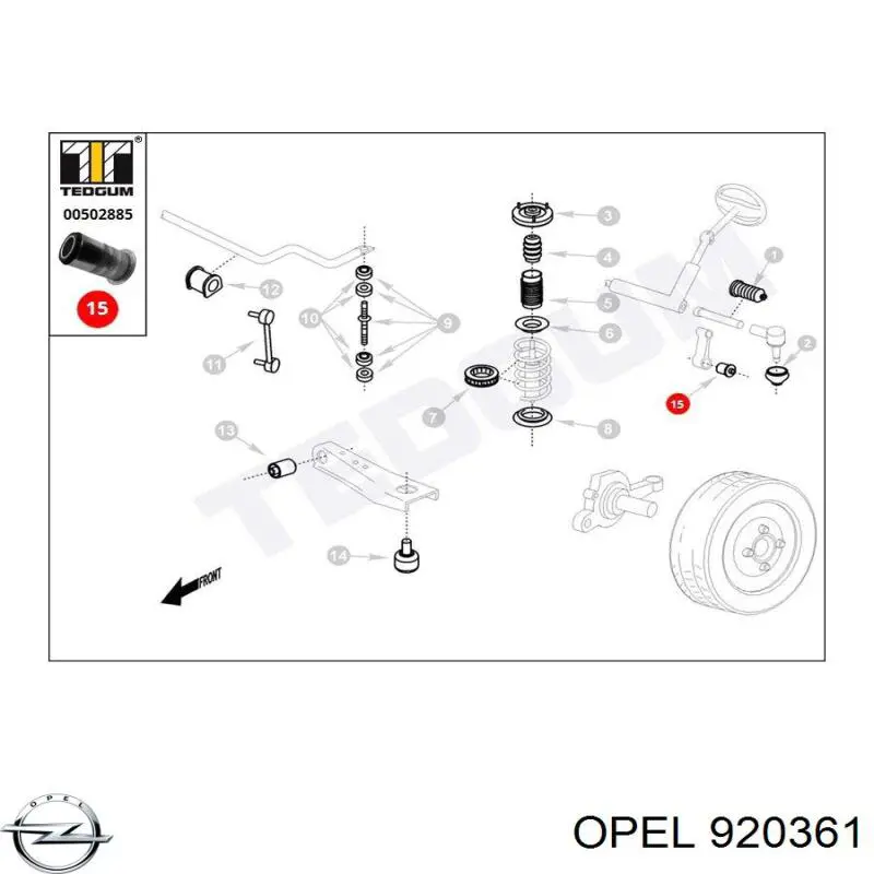 Втулка маятникового важіля 920361 Opel