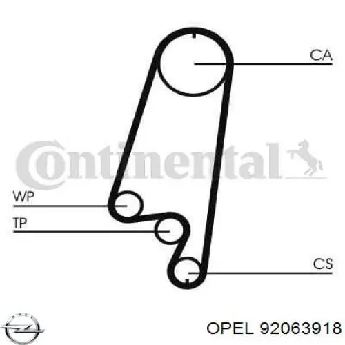 Купити 92063918 Opel Ремінь газорозподільного механізму
