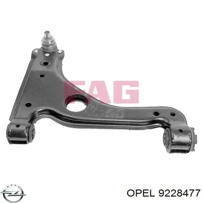 Важіль передньої підвіски нижній, правий Opel 9228477 ціна, від 36.54 USD