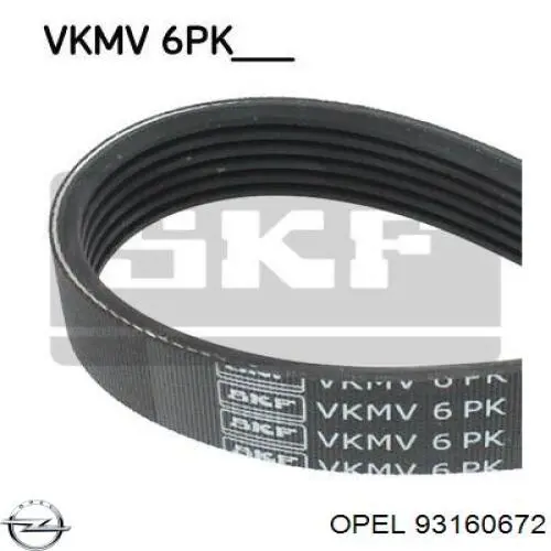 Клиновий ремінь Opel 93160672 ціна, від 13.70 USD