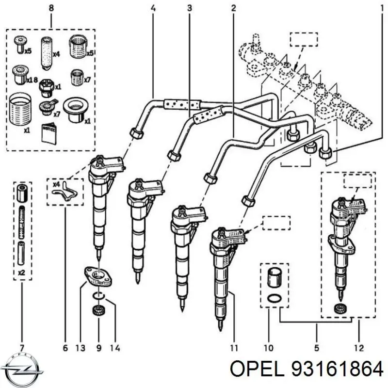 Болт кріплення форсунки Opel 93161864 ціна, від 12.67 USD