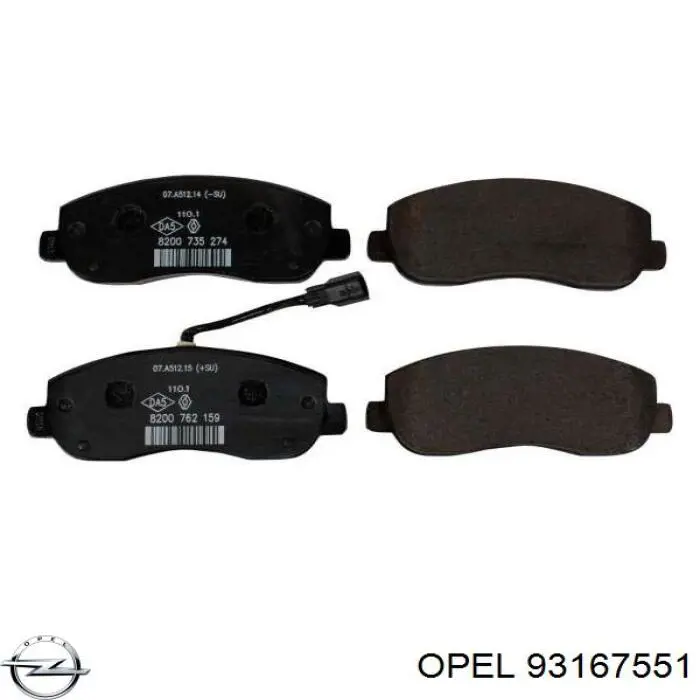 Гальмівні колодки Opel 93167551 ціна, від 26.51 USD