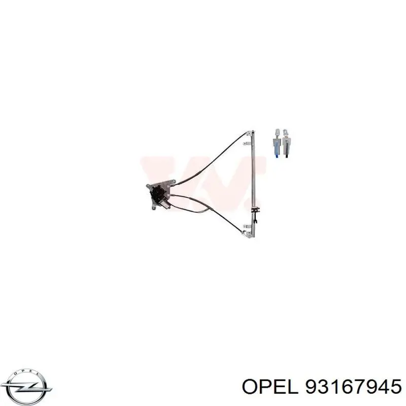 Склопідйомник передньої лівої двері 93167945 Opel