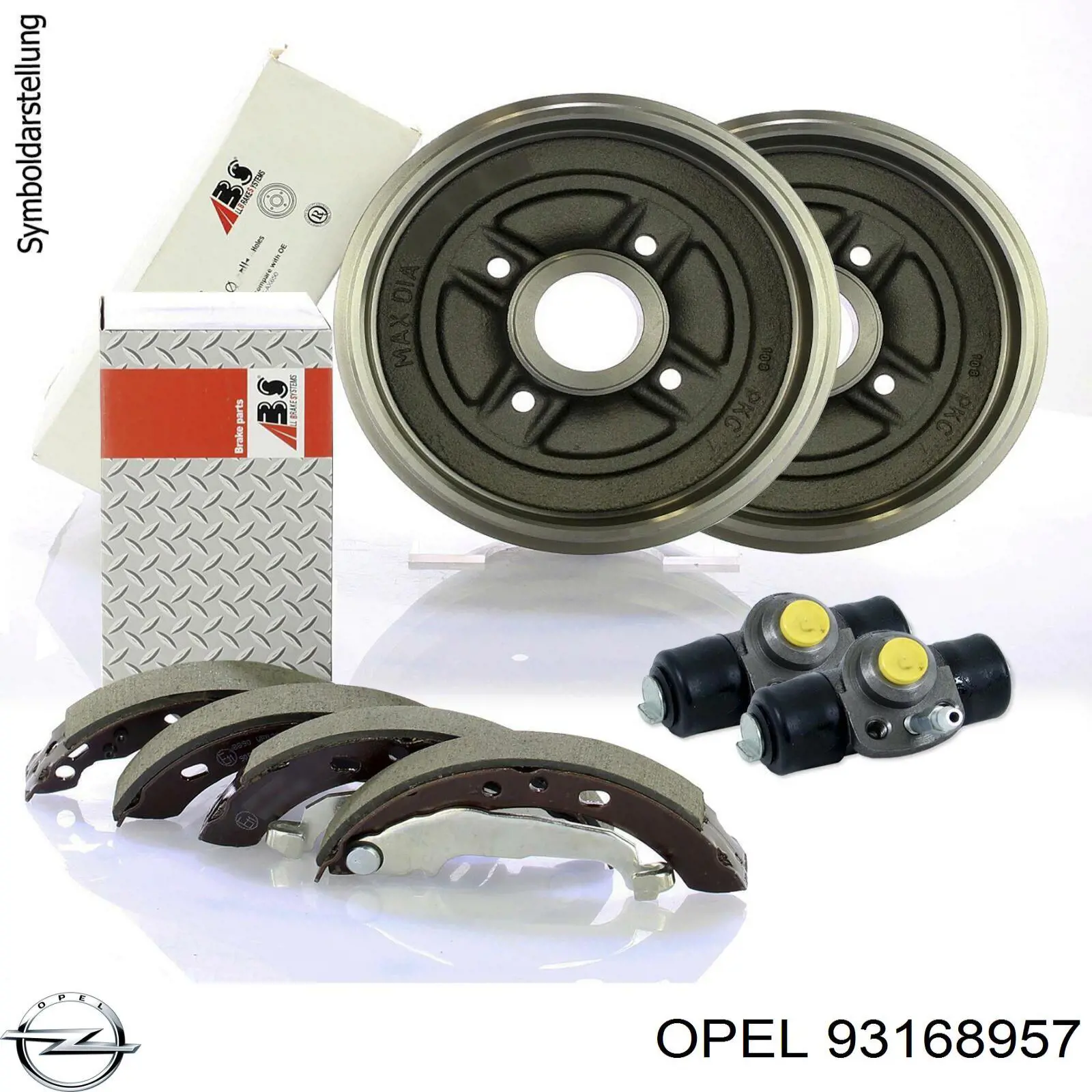 Колодки гальмові задні, барабанні 93168957 Opel