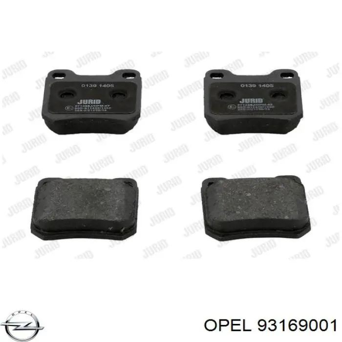 93169001 Opel колодки гальмові задні, дискові