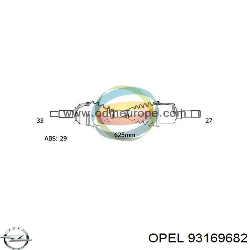 93169682 Opel Привід передній правий