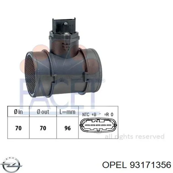 Купити 93171356 Opel Повітромір