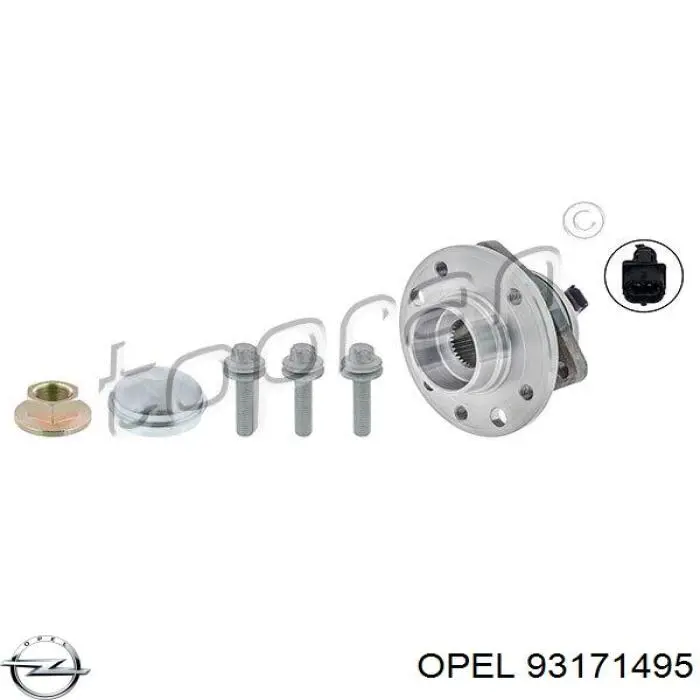 Маточина колеса передня Opel 93171495 ціна, від 77.13 USD