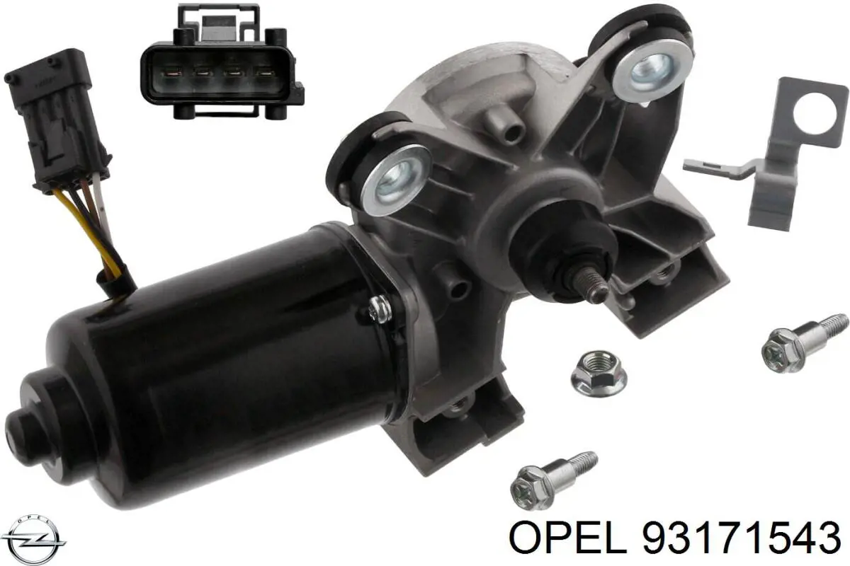 93171543 Opel Мотор склоочисника скла (трапеції)