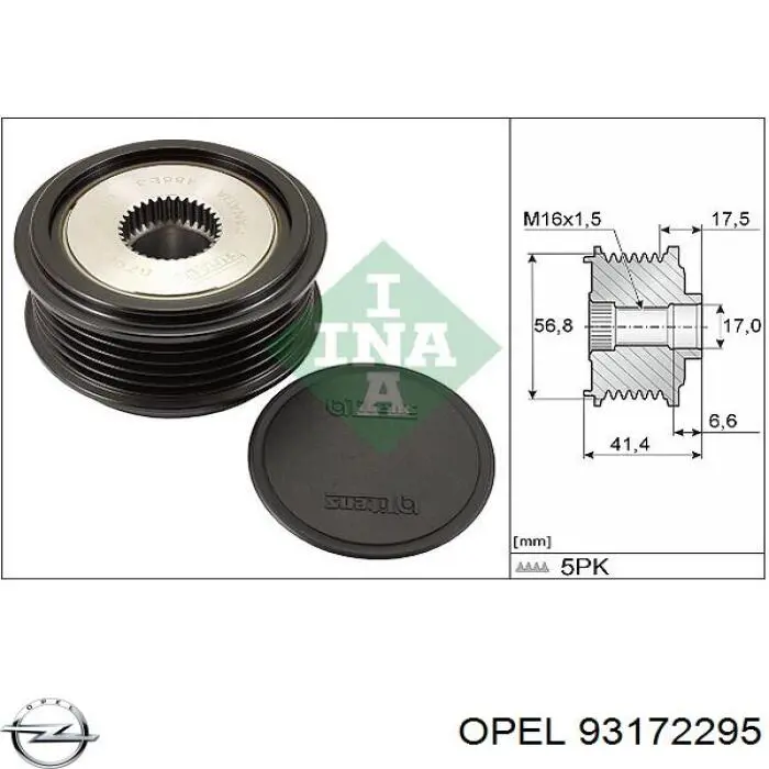 Купити 93172295 Opel Шків генератора