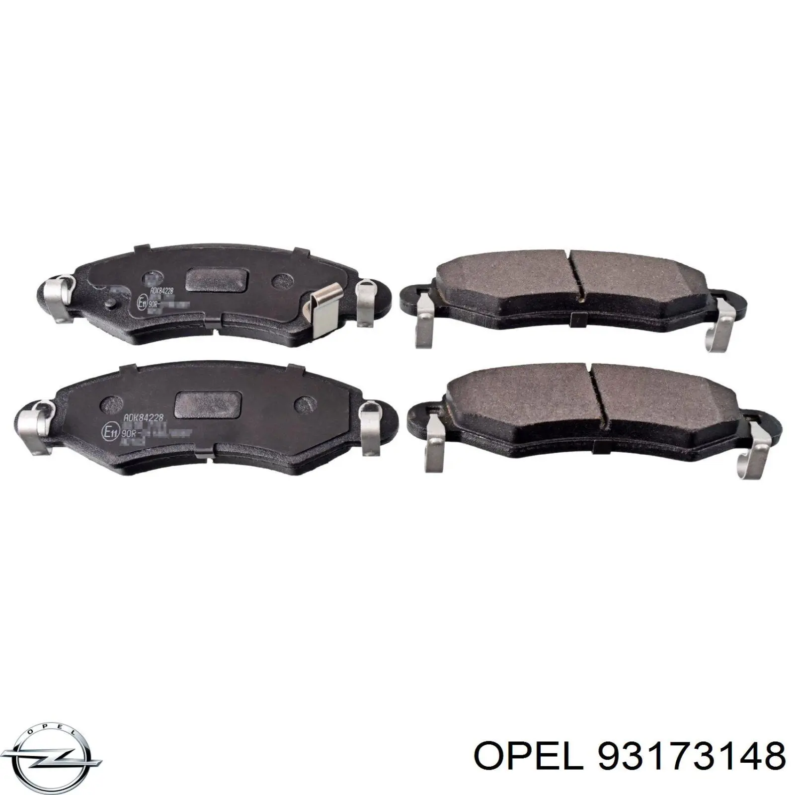 93173148 Opel колодки гальмівні передні, дискові