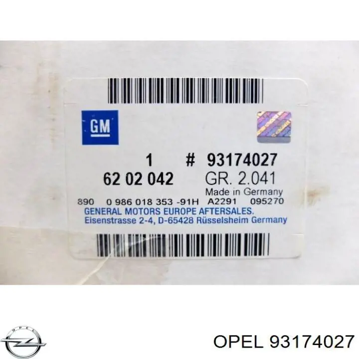 Стартер Opel 93174027 ціна, від 76.50 USD