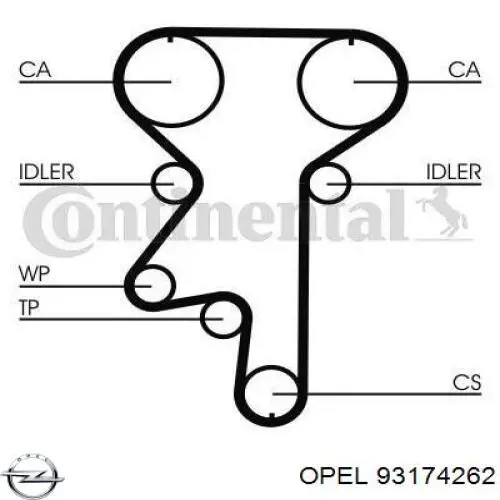 Купити 93174262 Opel ГРМ ремень