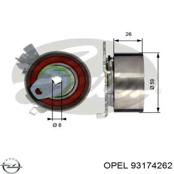 Комплект ГРМ Opel 93174262 ціна, від 83.11 USD