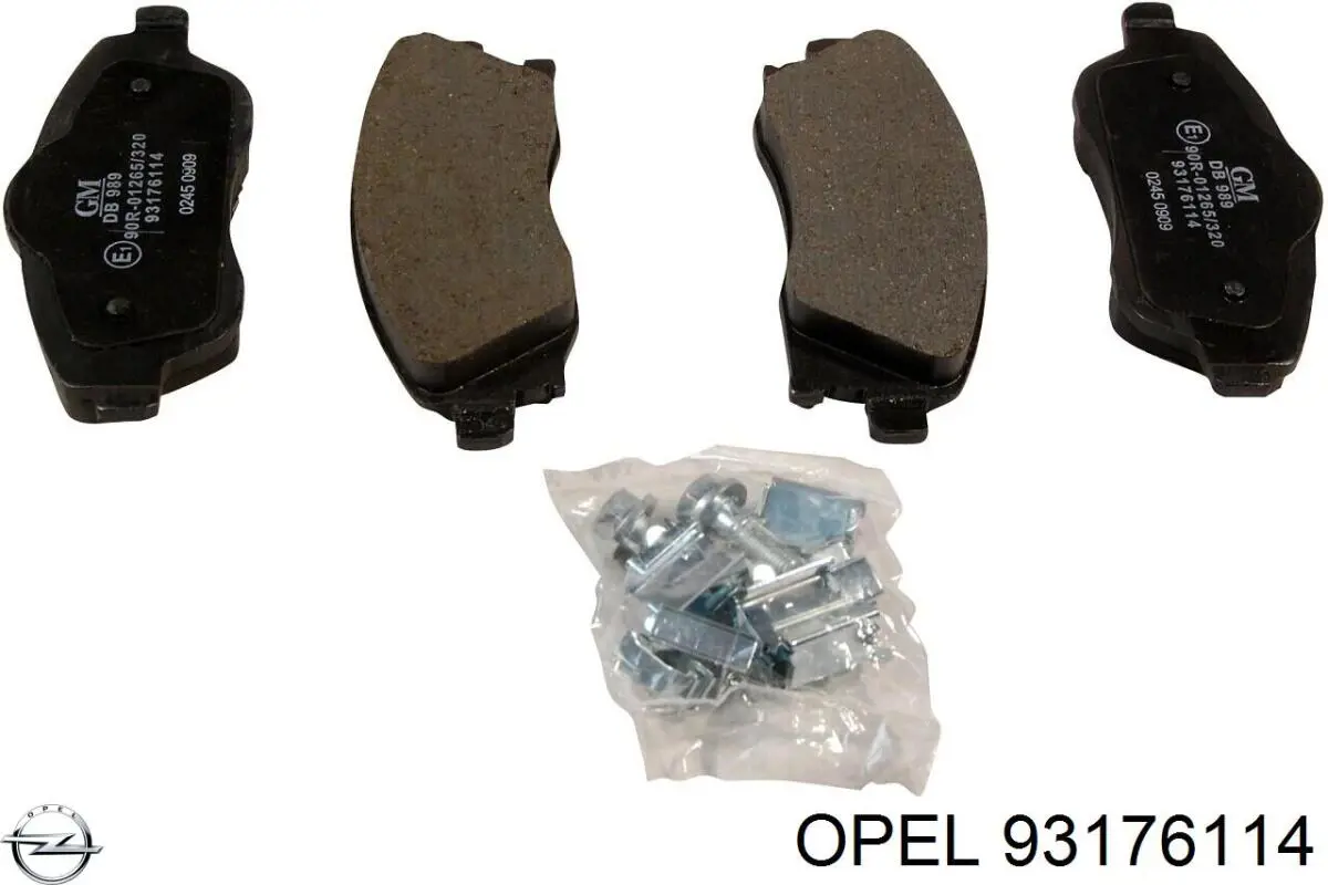 Передні тормозні колодки 93176114 Opel